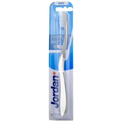 Jordan Clean Between Toothbrush Soft 0.01mm Μαλακή Οδοντόβουρτσα για Βαθύ Καθαρισμό με Εξαιρετικά Λεπτές Ίνες 1 Τεμάχιο, Κωδ 310036 - Γκρι